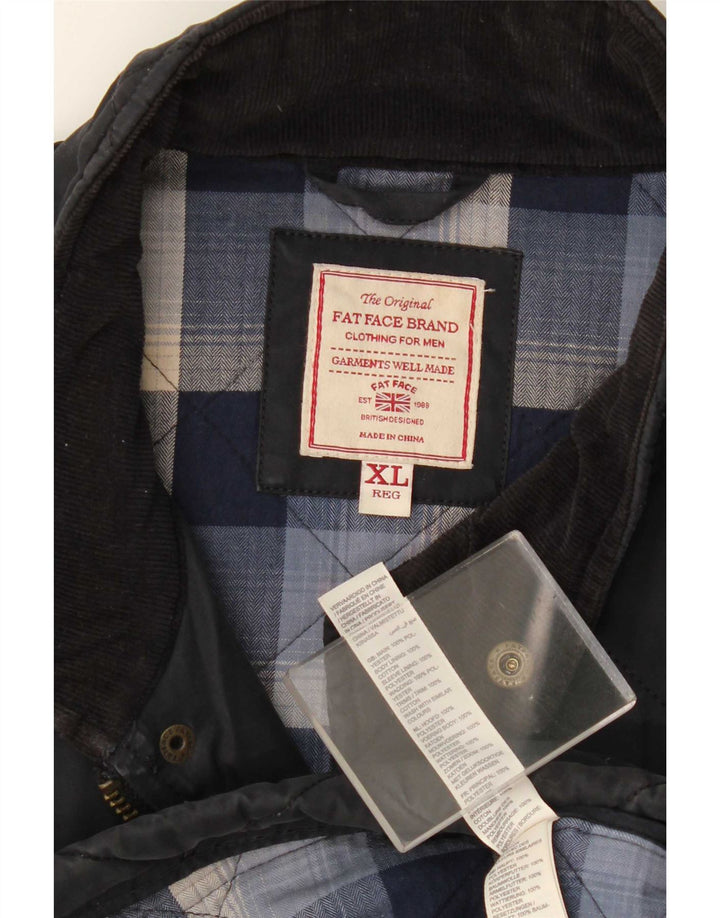 Jaqueta acolchoada masculina Fat Face UK 42 XL algodão azul marinho