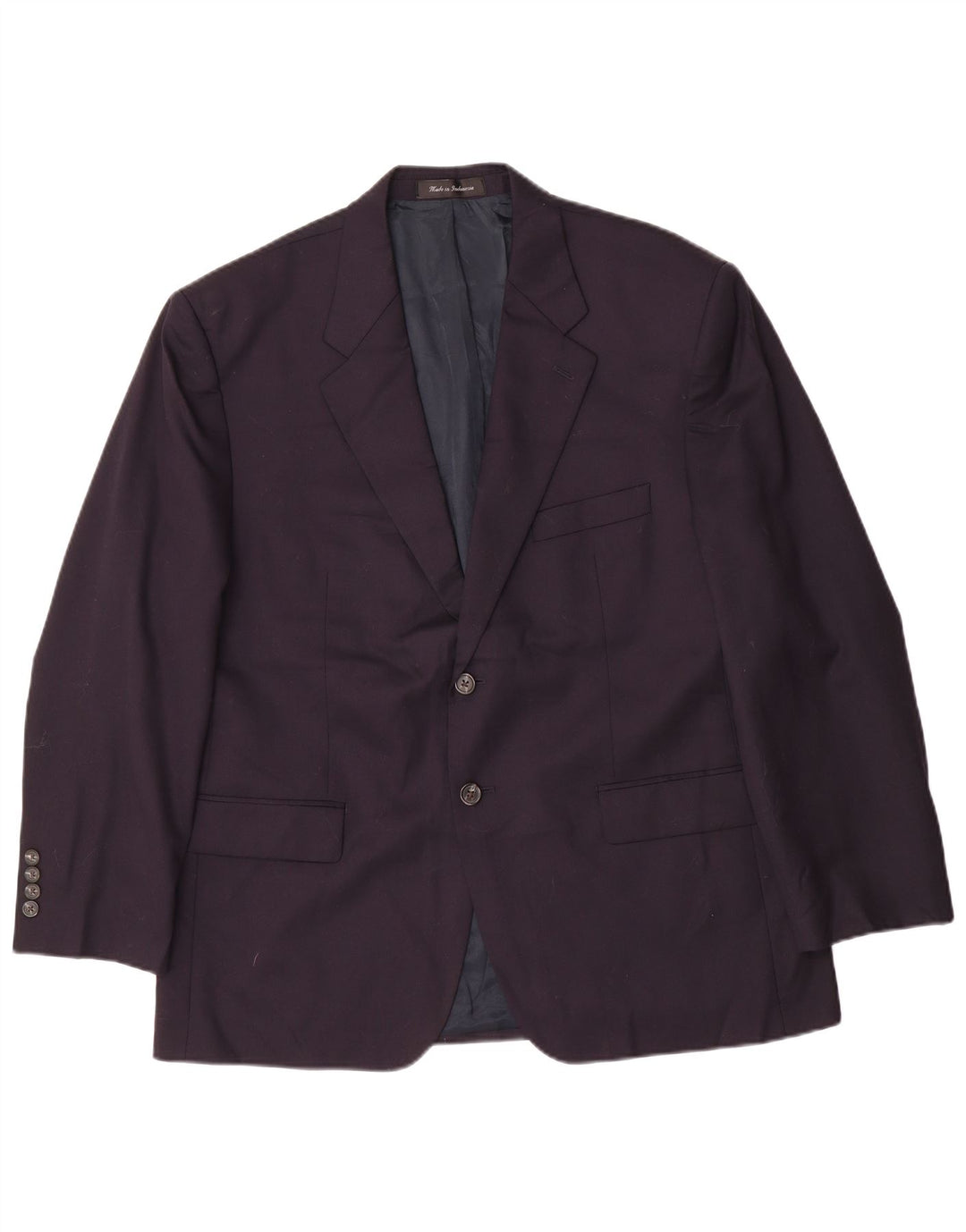 Jaqueta blazer masculina Chaps com 2 botões Reino Unido 42 XL lã azul marinho