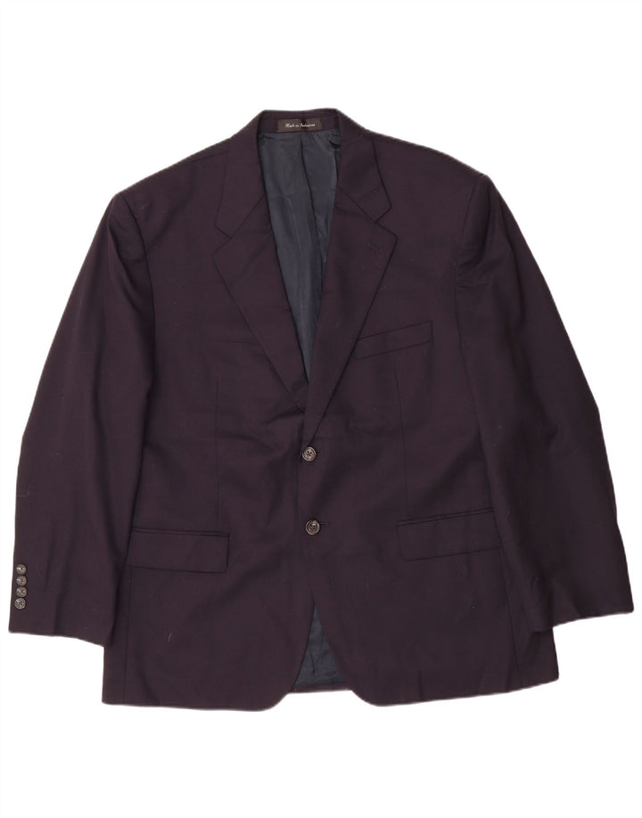 Jaqueta blazer masculina Chaps com 2 botões Reino Unido 42 XL lã azul marinho