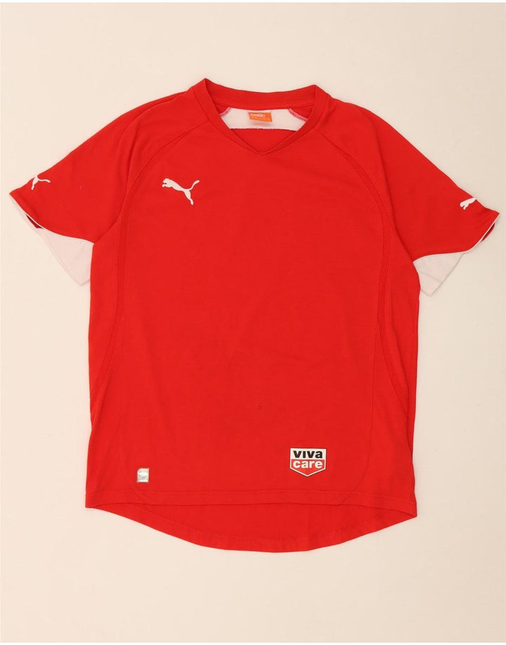 Camiseta masculina Puma Top médio vermelho colorblock poliéster