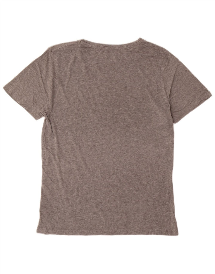 Camiseta gráfica masculina Jack & Jones algodão cinza médio