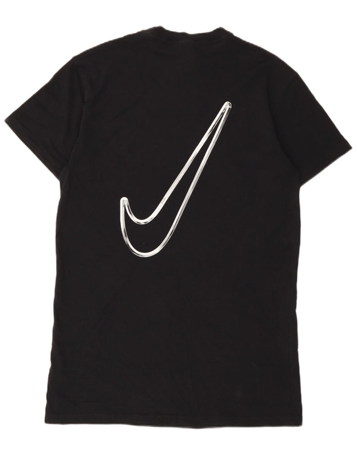 Camiseta Nike masculina Swoosh gráfica top médio algodão preto