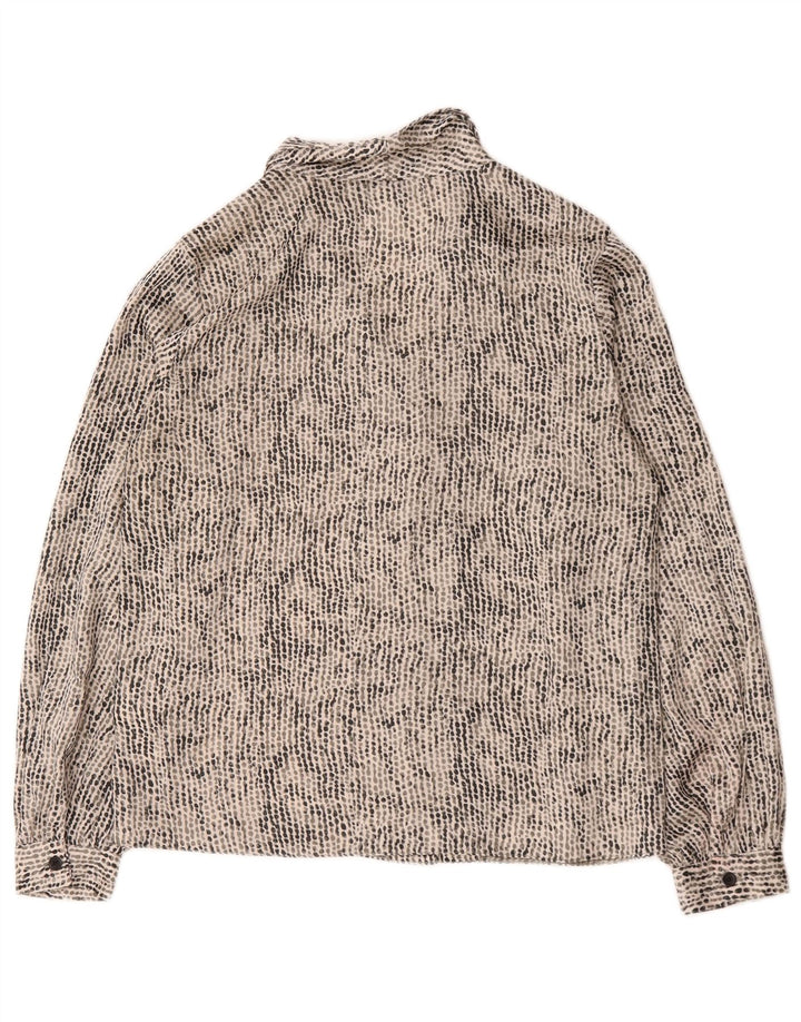 Topshop blusa feminina oversized UK 6 XS multicolorida manchada