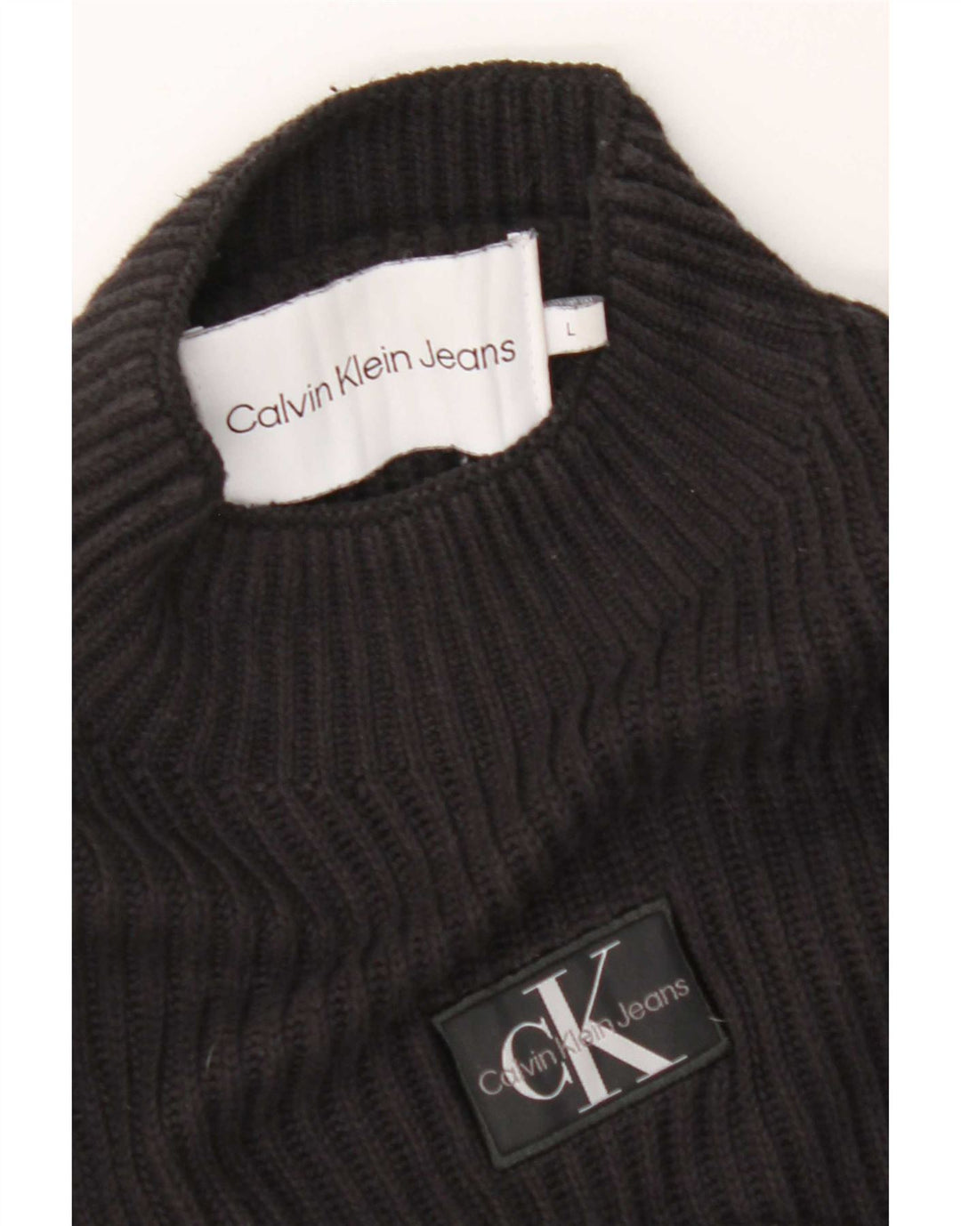Suéter masculino Calvin Klein Jeans com gola tartaruga grande preto