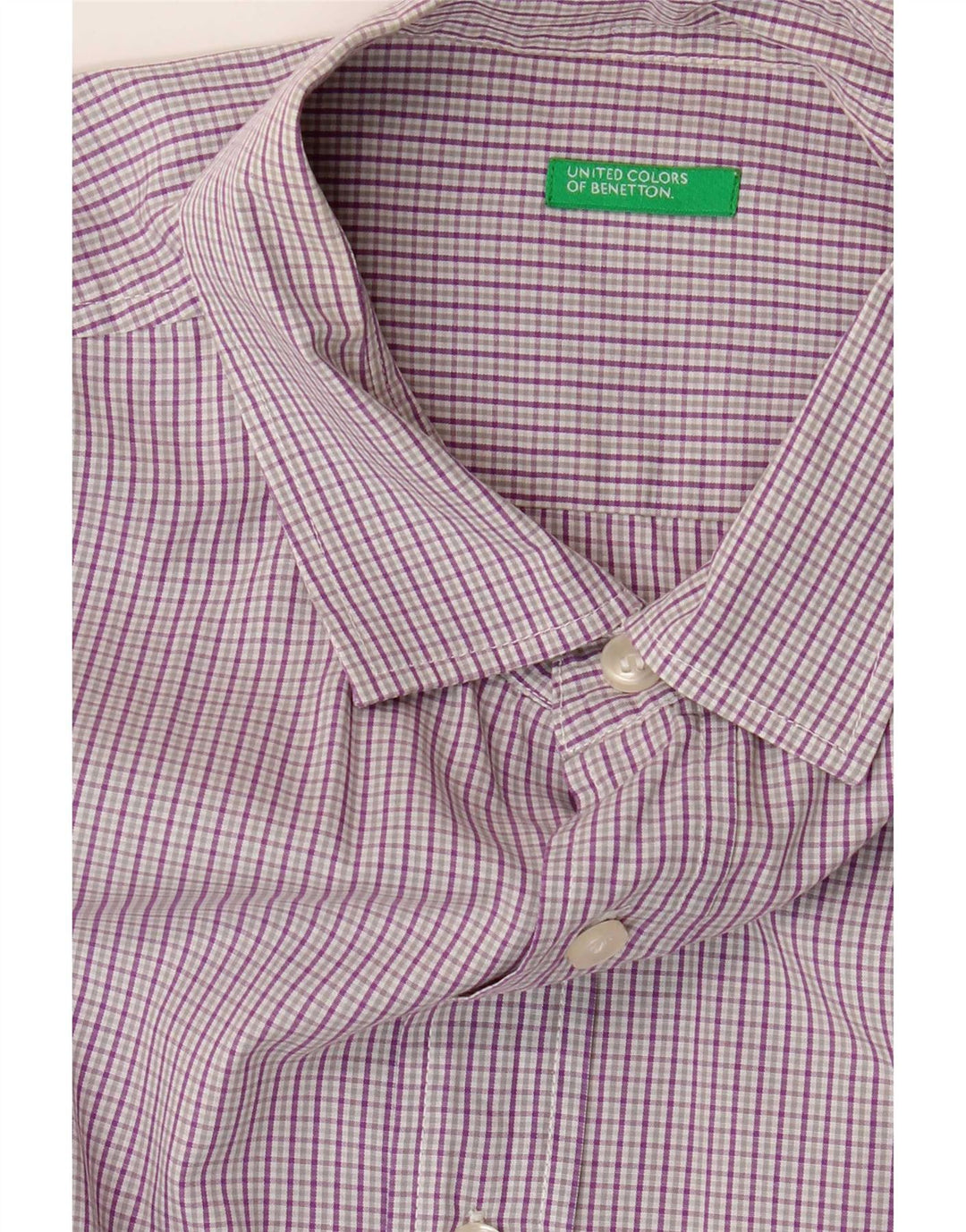 Camisa masculina de manga curta Benetton grande roxo guingão