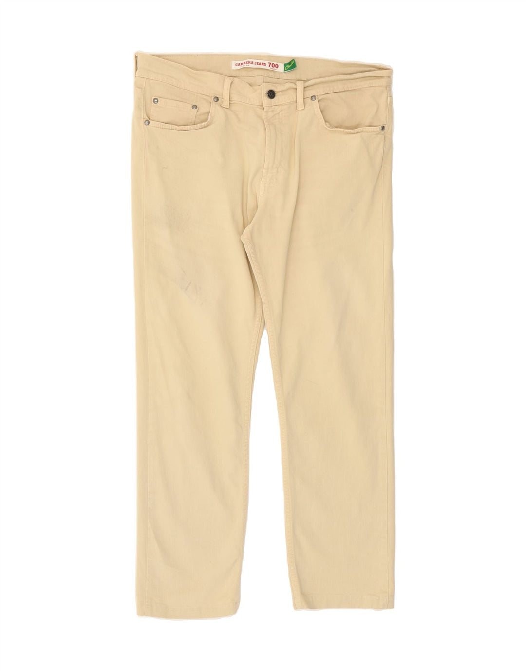 CARRERA Mens VERONA Straight Cropped Trousers W36 L27 Beige Cotton Vintage Carrera and Second-Hand Carrera from Messina Hembry 