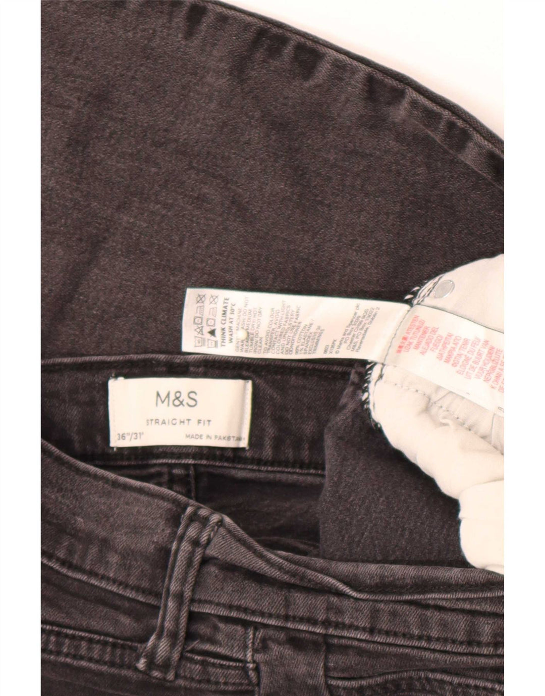 Jeans retos masculinos Marks & Spencer W36 L31 algodão cinza