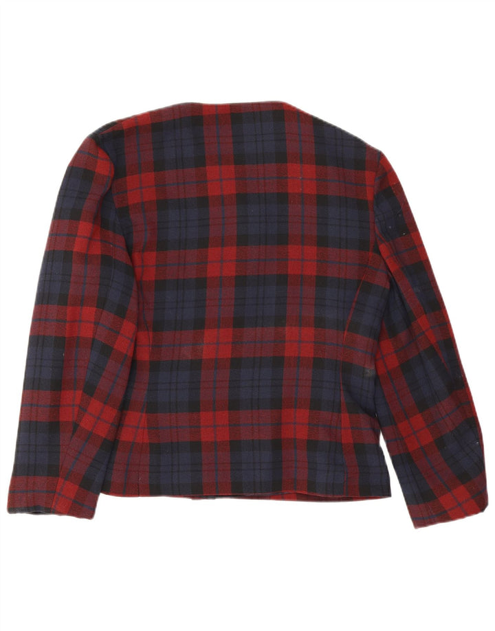 C&A Jaqueta blazer feminina de 4 botões 11-12 anos poliéster xadrez vermelho