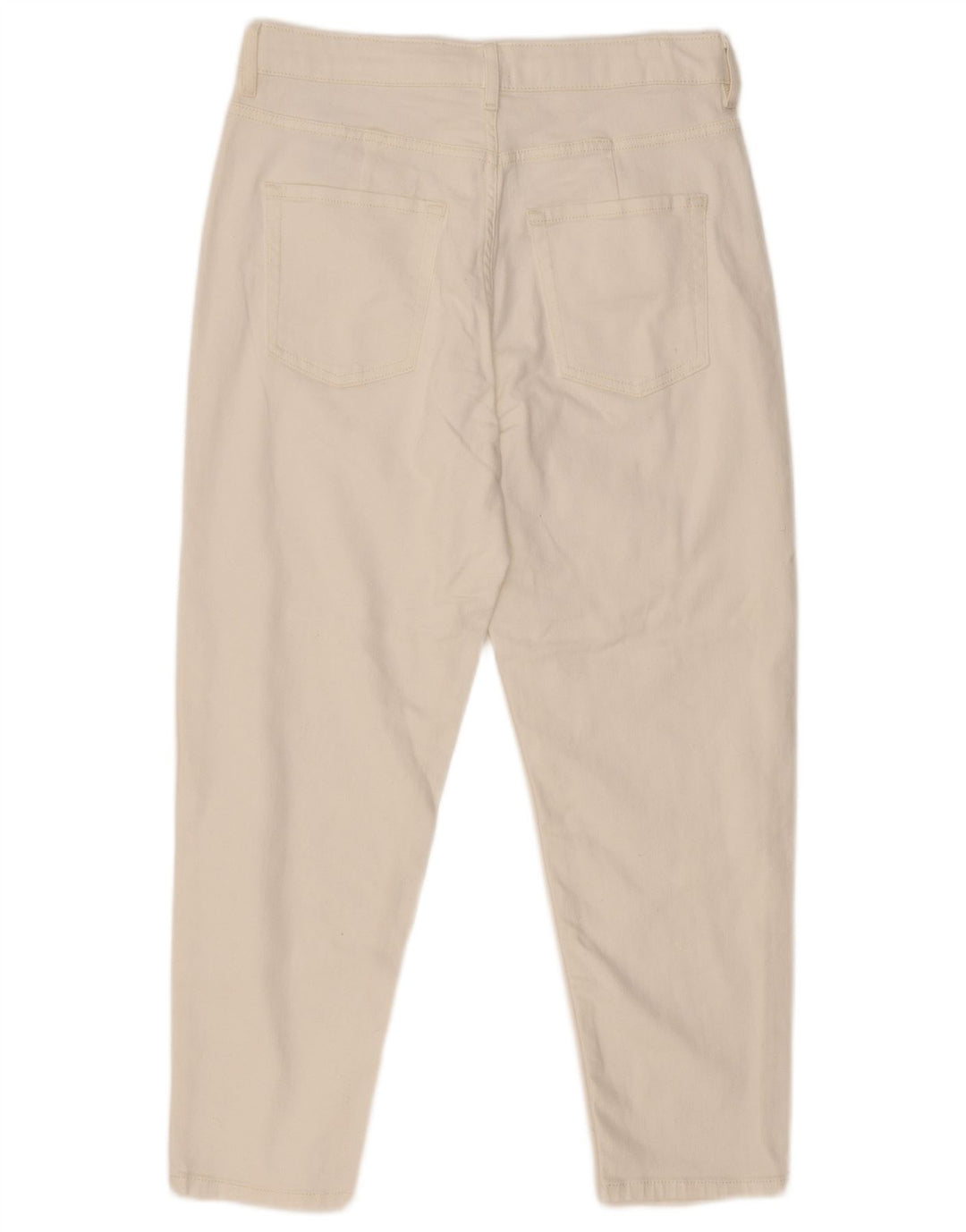 Calça jeans feminina de cintura alta Marks & Spencer UK 12 médio W32 L26 branco
