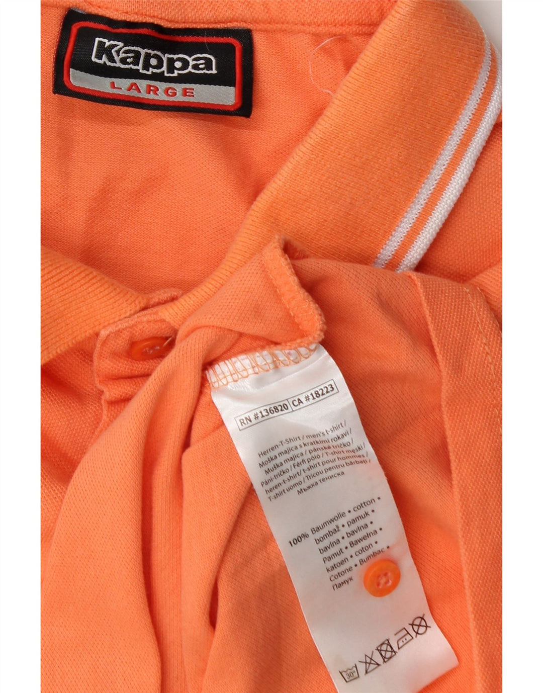 Camisa polo masculina Kappa grande algodão laranja