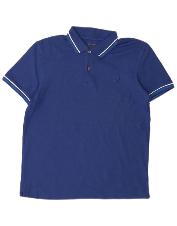 Camisa polo masculina Lotto algodão azul médio