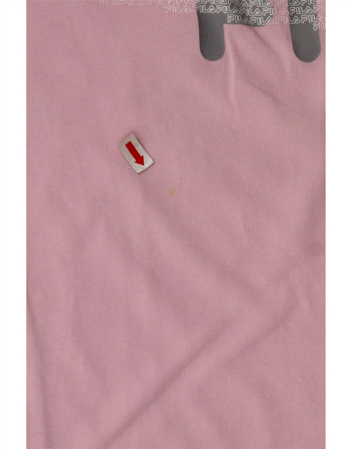 Camiseta feminina FILA Crop Graphic Top UK 10 Pequeno Rosa