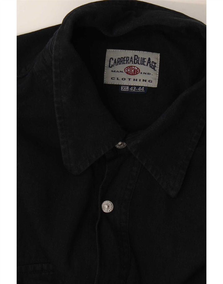 Camisa jeans masculina Carrera tamanho 43/44 XL preta