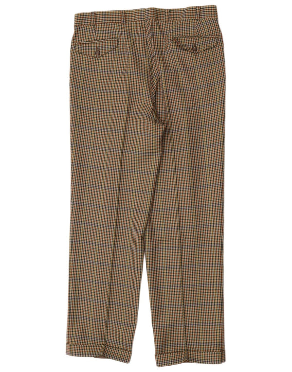 Calça de terno masculina WESTBURY IT 50 grande W35 L32 marrom Houndstooth
