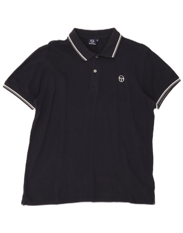 Camisa polo masculina Sergio Tacchini médio algodão azul marinho