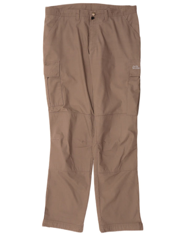 Calça corta-vento masculina Jack Wolfskin Straight Cargo W36 L35 Bege