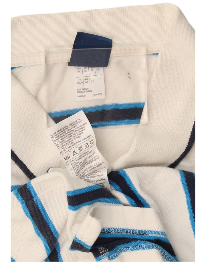 Camisa polo masculina REEBOK XL algodão listrado branco