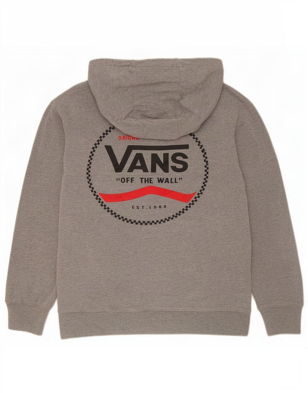 Vans masculino gráfico moletom com capuz pequeno cinza manchado