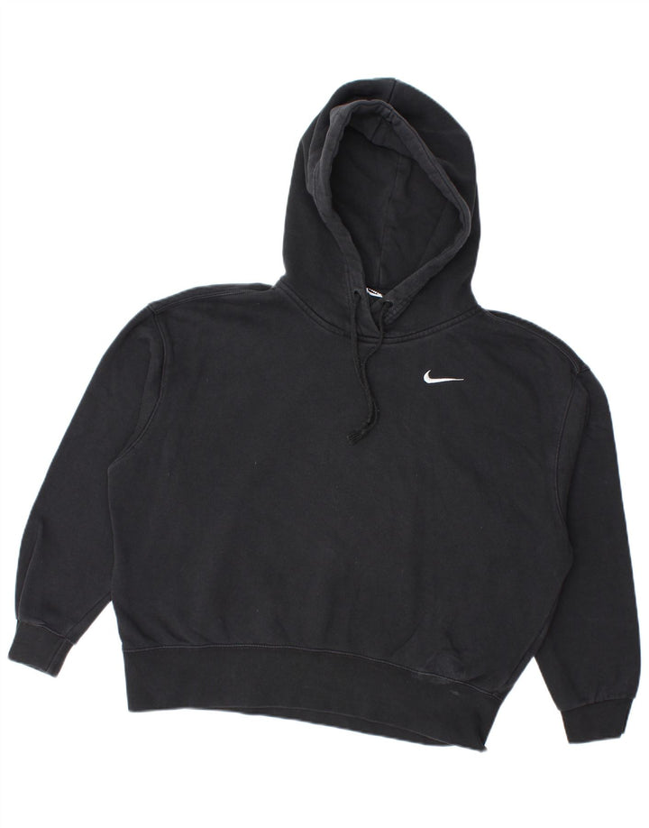Jumper com capuz Nike feminino oversized UK 10 pequeno algodão preto