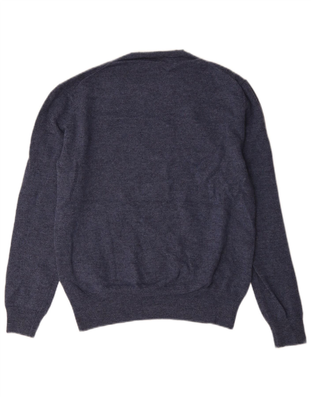 Suéter masculino com gola redonda French Connection de lã de cordeiro azul médio