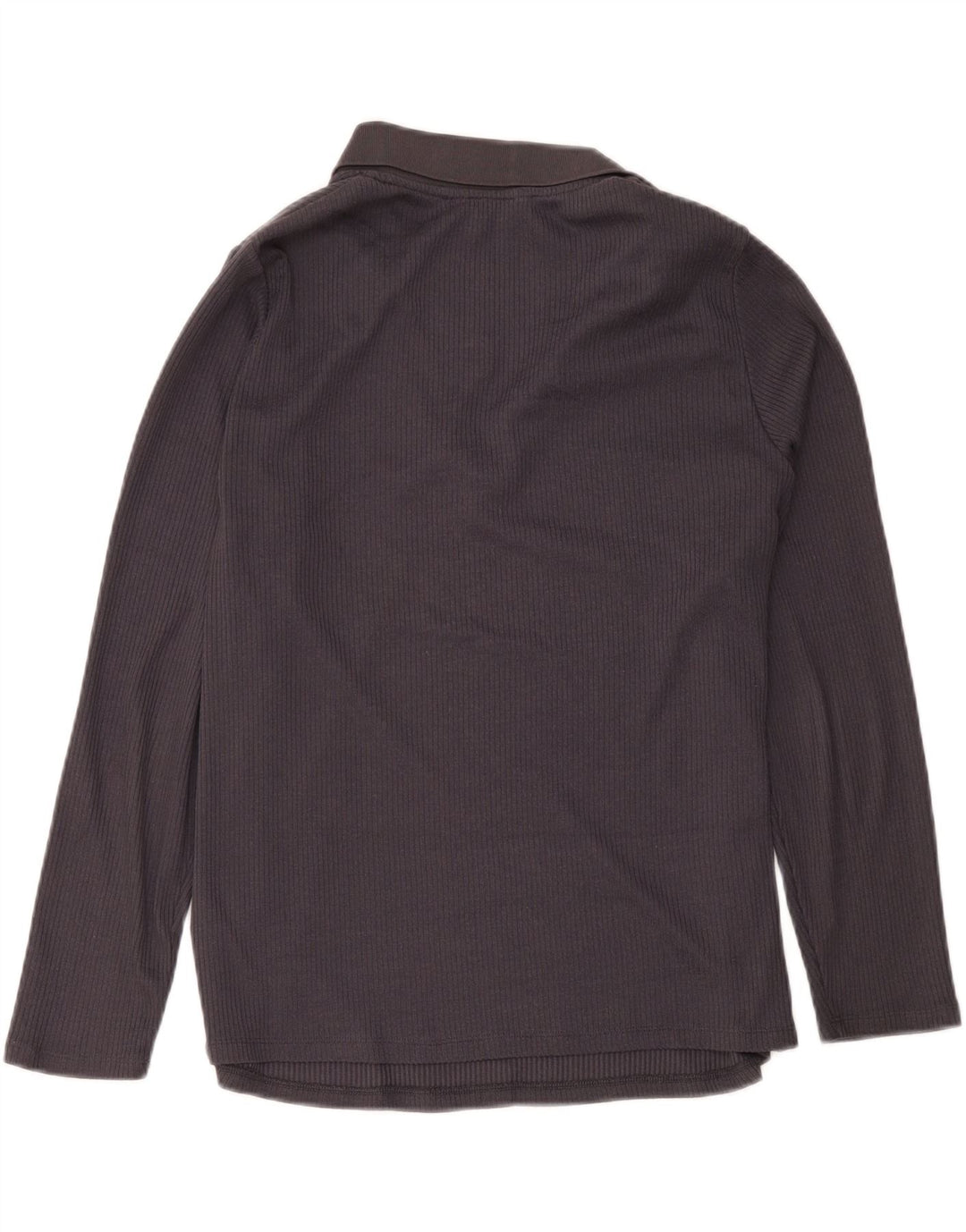 Camisa pólo feminina de manga comprida Marks & Spencer UK 20 2XL cinza poliéster