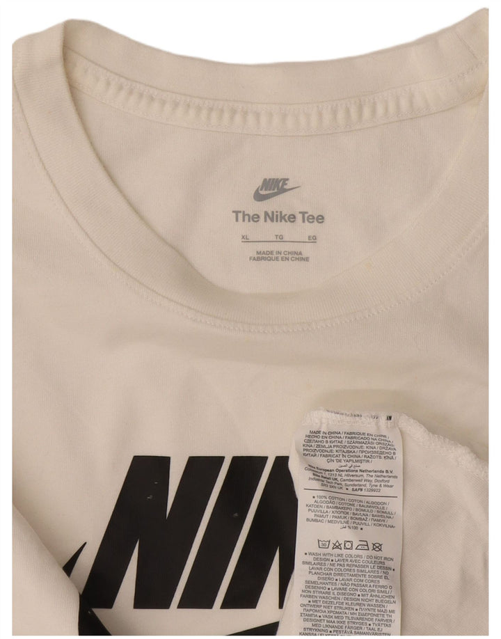 Top gráfico masculino Nike manga comprida XL branco algodão