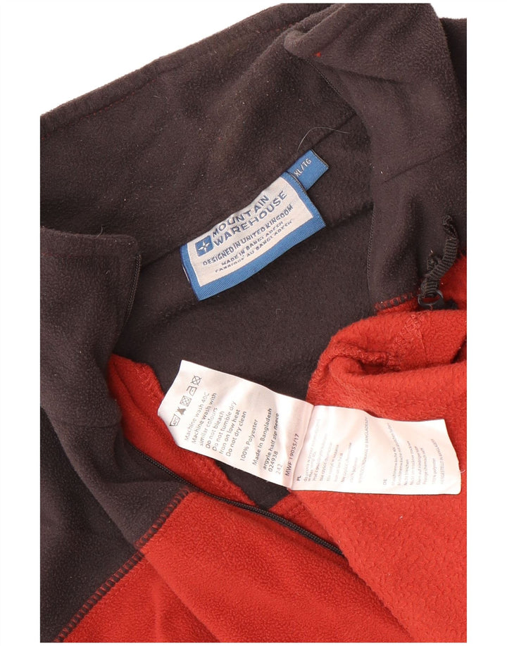 Mountain Warehouse Mens Zip Neck Fleece Jumper XL Vermelho Colourblock Poliéster
