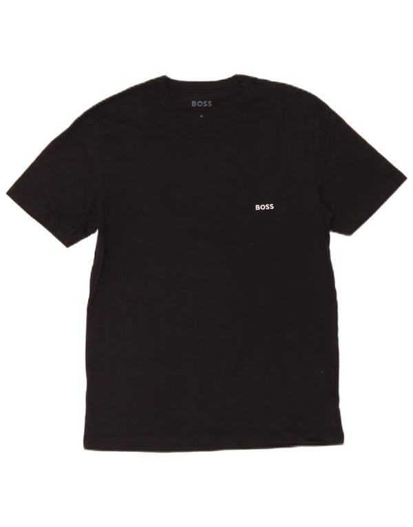 Camiseta masculina Hugo Boss Top médio algodão preto