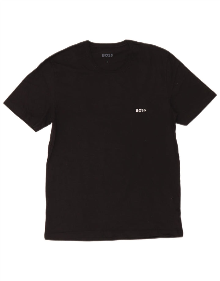 Camiseta masculina Hugo Boss Top médio algodão preto