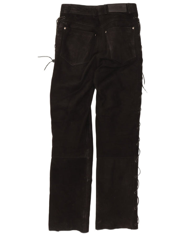 Calça feminina Highway 1 Western com perna larga EU 34 XS W24 L29 preta para motociclista