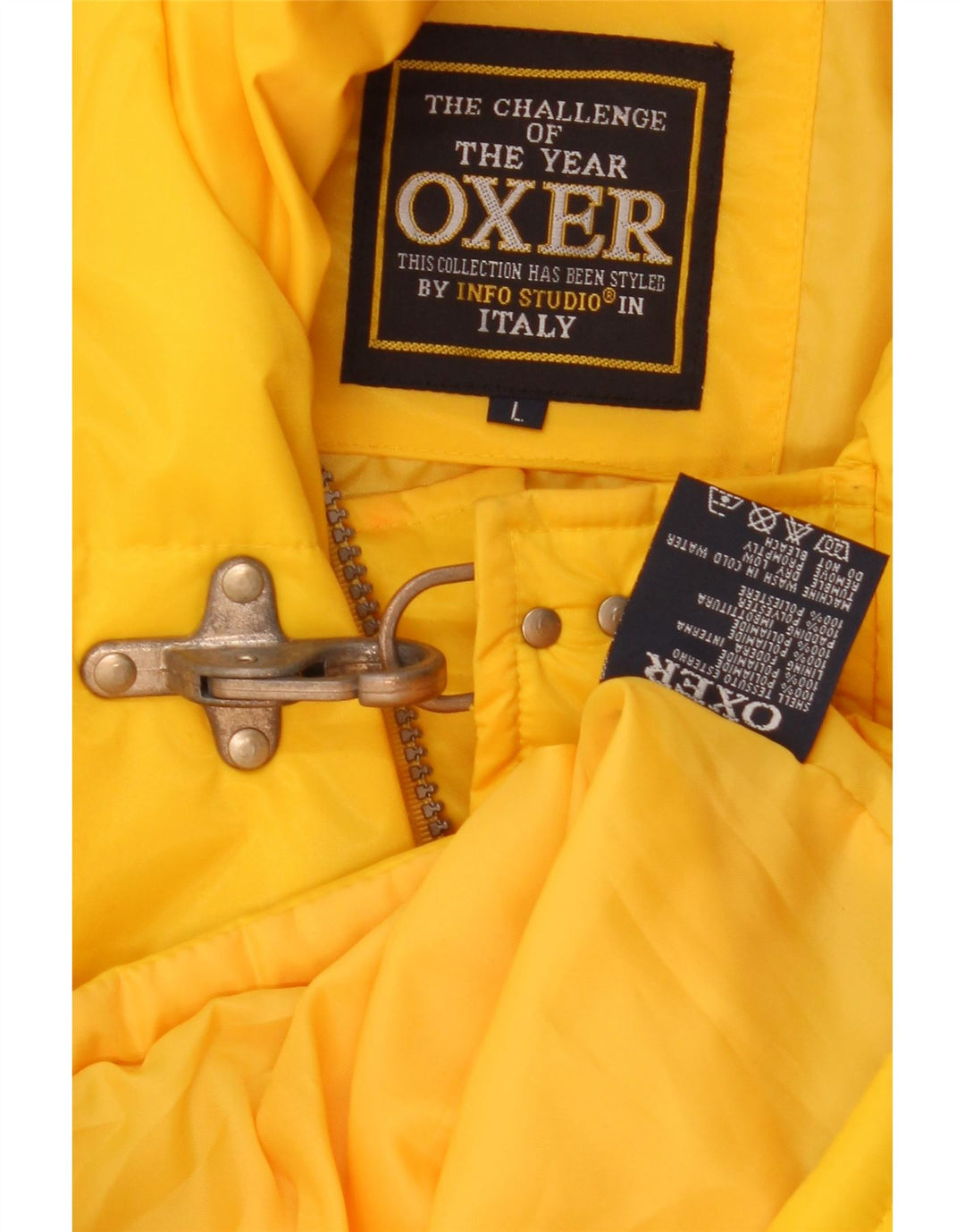 Jaqueta masculina acolchoada com capuz OXER UK 40 grande poliamida amarela