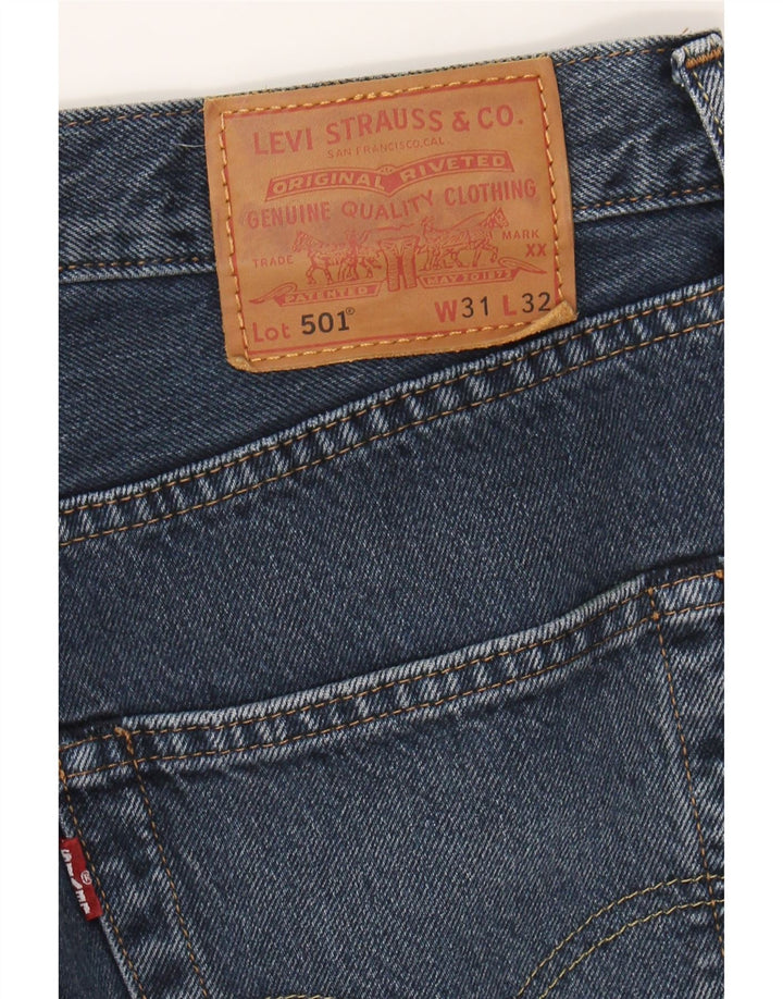 LEVI'S Masculino 501 Straight Jeans W31 L32 Azul Marinho Algodão