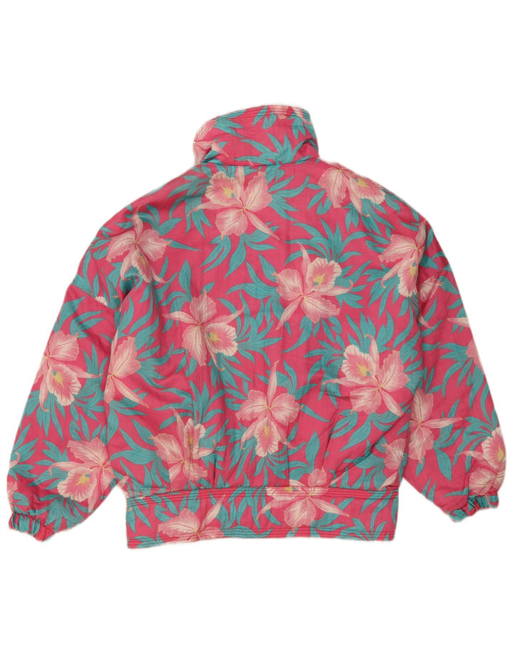 Jaqueta de esqui superdimensionada à prova de vento feminina Peralp IT 38 XS poliéster floral rosa