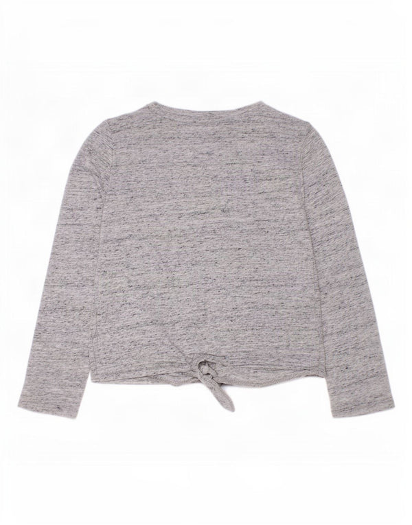 Tommy Hilfiger Girls Graphic Top manga comprida 4-5 anos XS cinza manchado