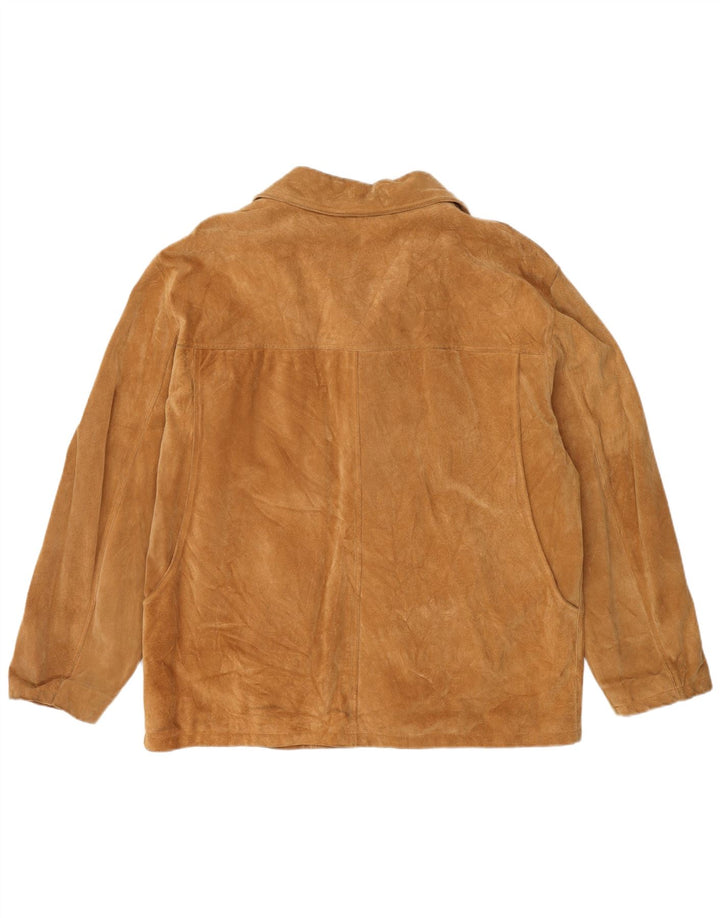 Jaqueta feminina vintage de camurça IT 48 XL couro bege