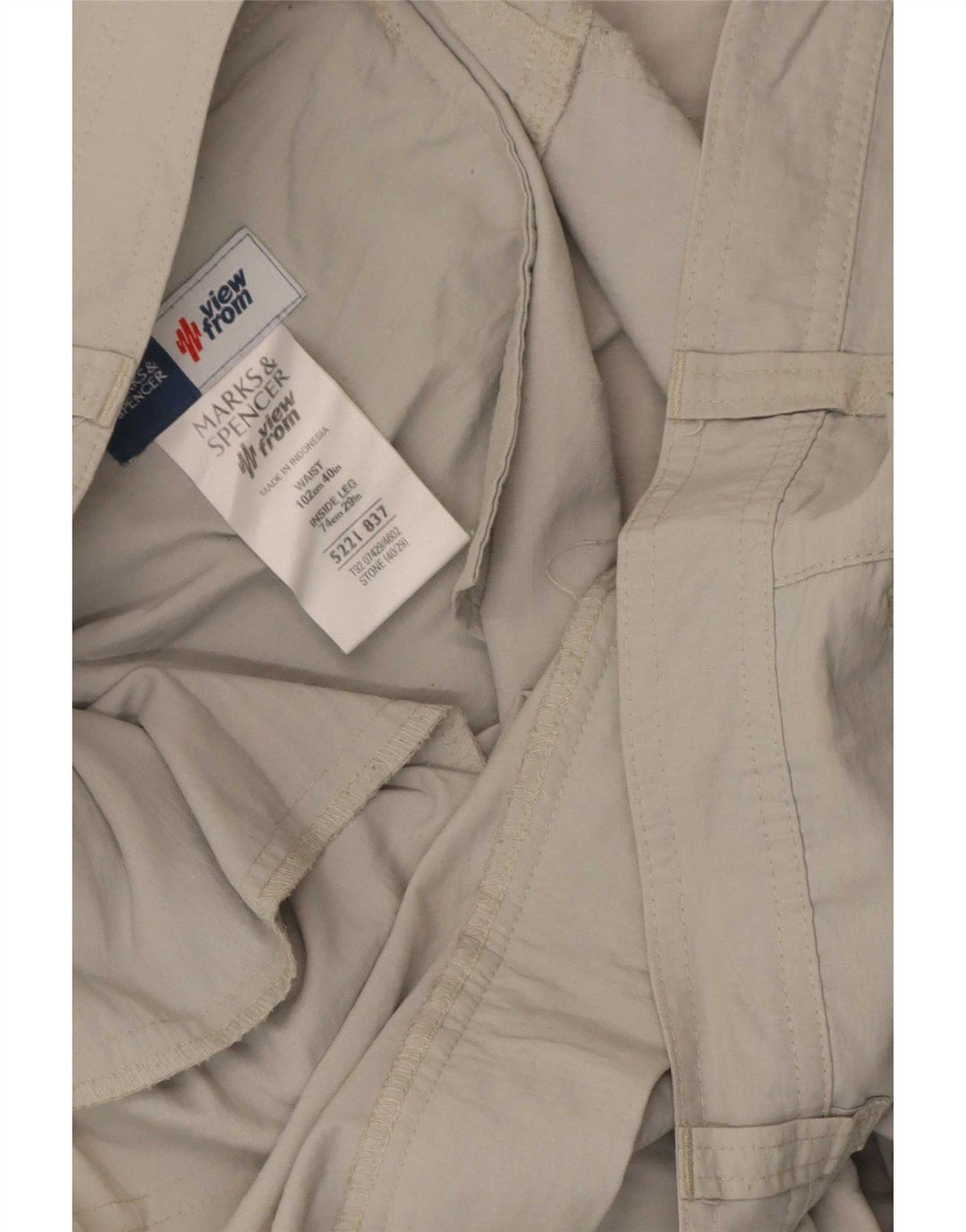 Calça cargo feminina reta Marks & Spencer W40 L29 cinza poliamida