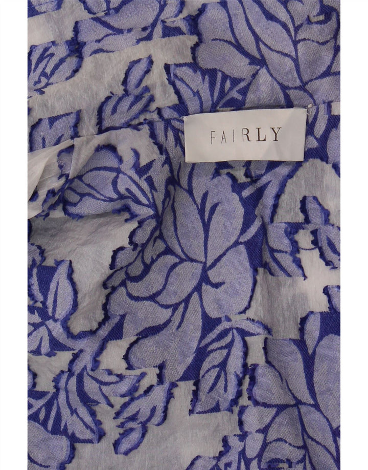 Vestido feminino sem mangas FAIRLY UK 14 floral azul médio