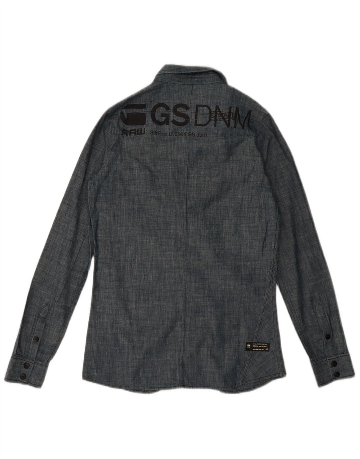 Camisa gráfica feminina G-Star Reino Unido 10 pequeno algodão azul marinho