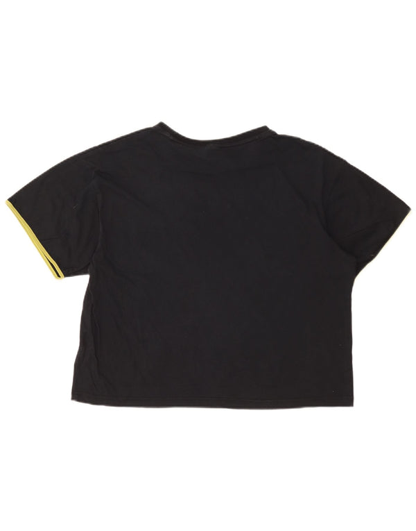 Camiseta feminina Puma Loose Fit Crop Graphic Top UK 14 Médio Preto