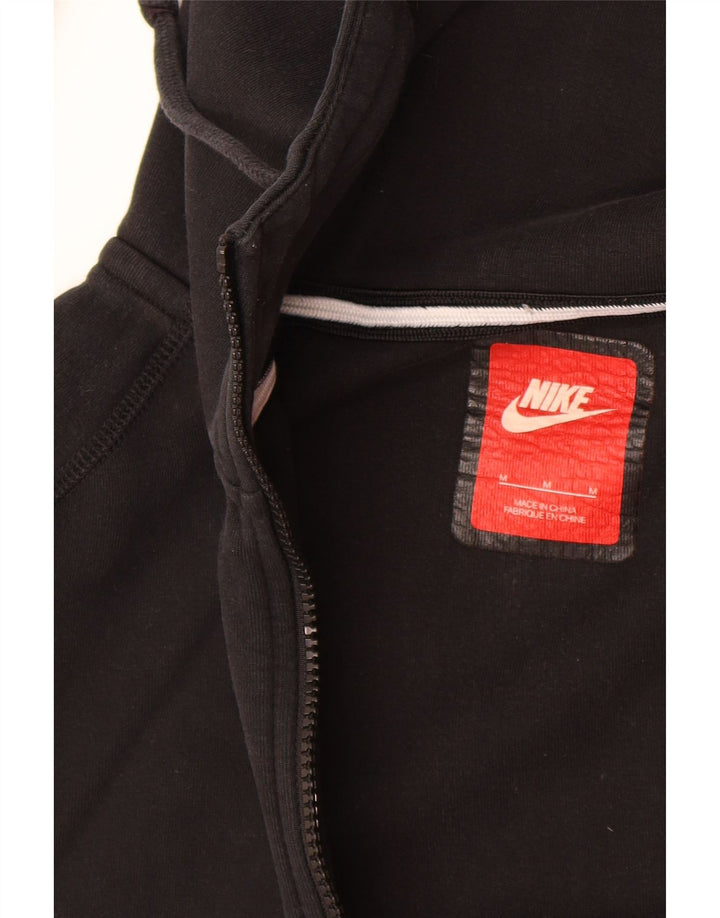Suéter masculino Nike com capuz e zíper médio preto algodão