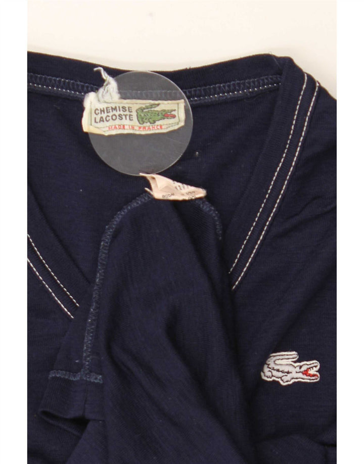Lacoste Mens Top Manga Longa Tamanho 1 2XS Lã Azul Marinho