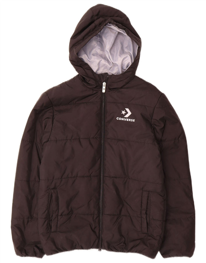 Jaqueta acolchoada com capuz Converse Boys 12-13 anos grande poliéster preto
