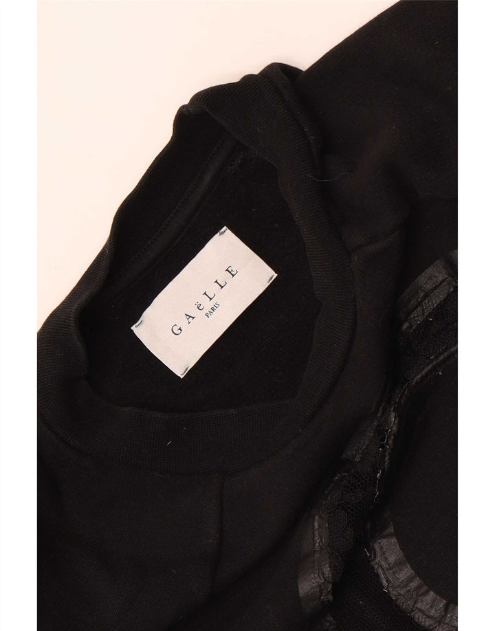 Suéter gráfico feminino Gaelle UK 10 pequeno preto