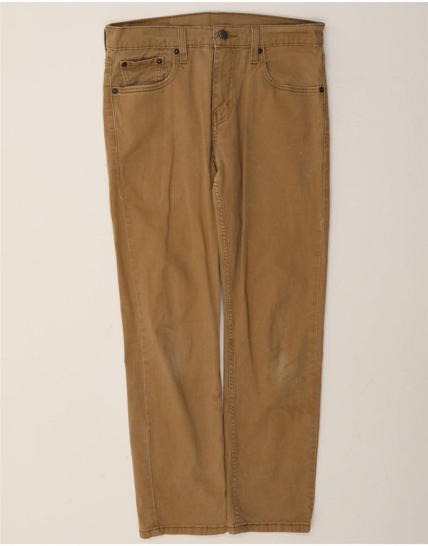 Calça casual masculina Levi's 502 Slim Tapered W30 L27 algodão bege