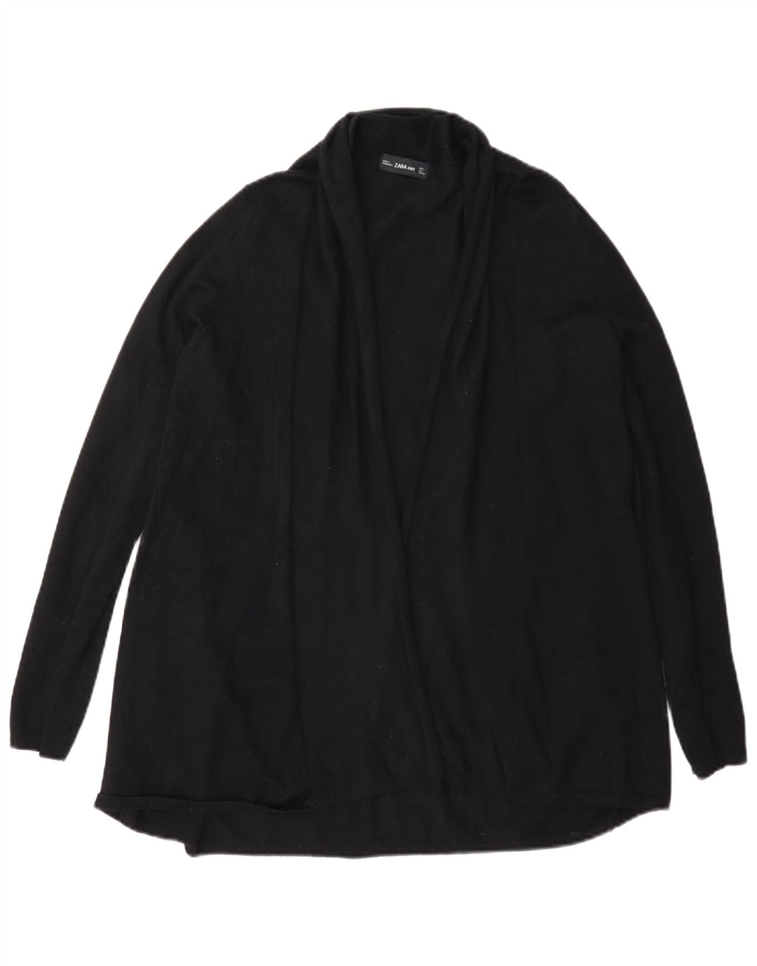 Suéter cardigã aberto feminino Zara Reino Unido 14 grande viscose preta
