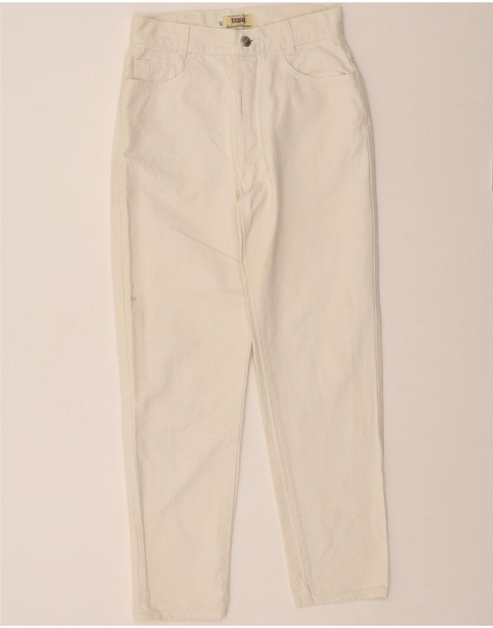 SISLEY Womens Relaxed Elegance Tapered Jeans W28 L28 White Cotton Vintage Sisley and Second-Hand Sisley from Messina Hembry 
