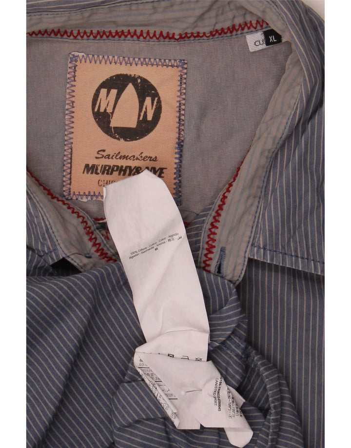 Camisa masculina Murphy & Nye Sailmakers XL azul marinho risca de giz algodão