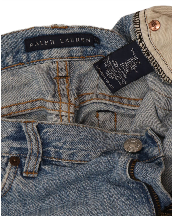 Jeans Slim Feminino Ralph Lauren EUA 12 Grande W34 L37 Algodão Azul