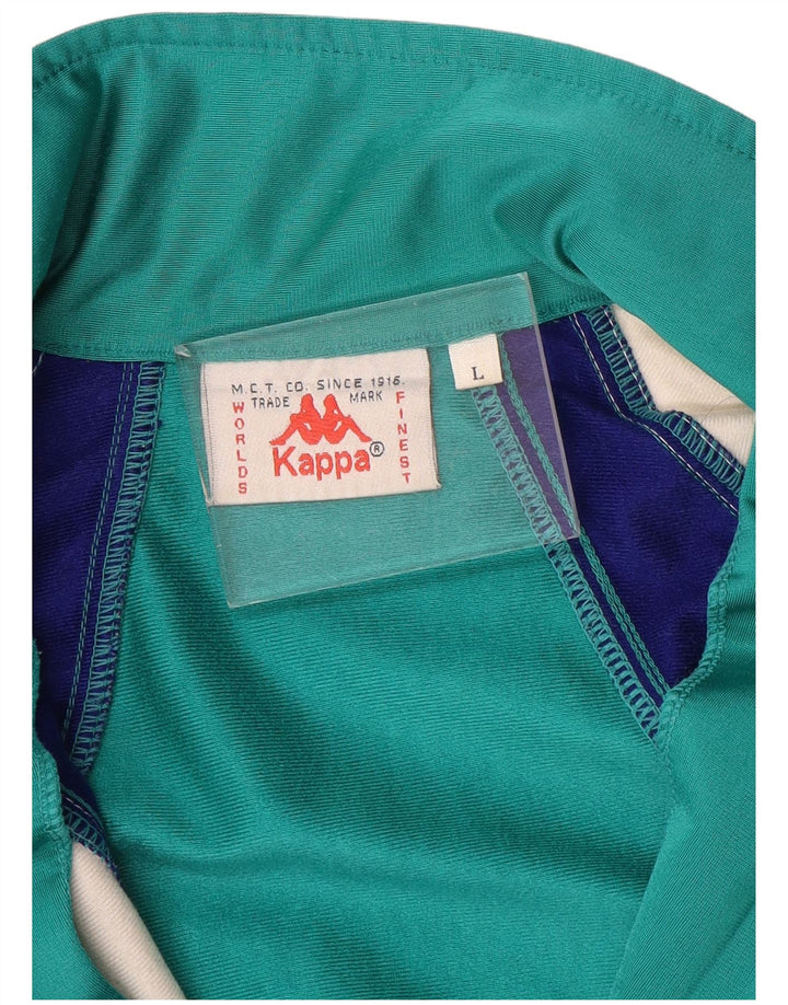 Jaqueta Kappa masculina com agasalho gráfico grande bloco colorido verde