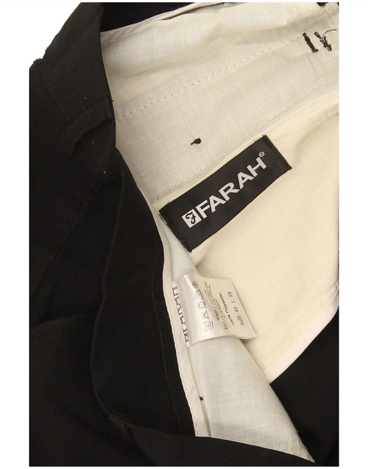 Calça masculina reta casual Farah W40 L29 poliéster preto